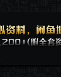 虚拟资料，闲鱼掘金，日入200+(详细教程+全套资源)