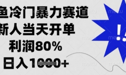 闲鱼冷门暴力赛道，新人当天开单，利润80%，日入1k+【揭秘】